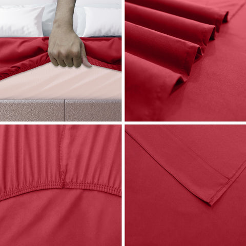 Maroon Microfiber Dyed Sheet Set